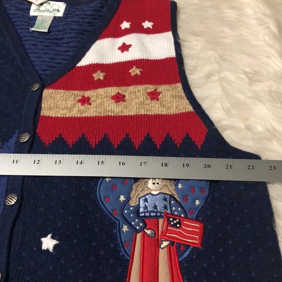 Quacker Factory Vintage Patriotic / 4th of July Knit Vest Large - Picture 2 of 7
